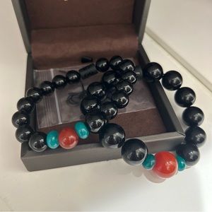 NWT Chinese obsidian/jade bracelet set